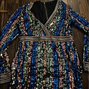 Color sequin dress